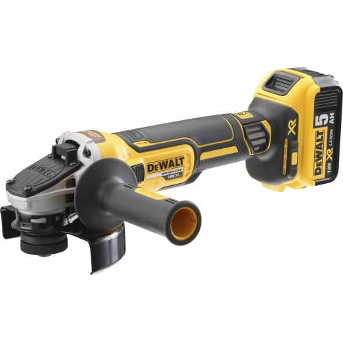 DeWalt 18v 125mm Brushless Angle Grinder (Supplied With 2 X 5 Ah Batteries & Charger)